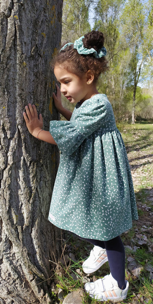 vestido niña estampado fondo menta